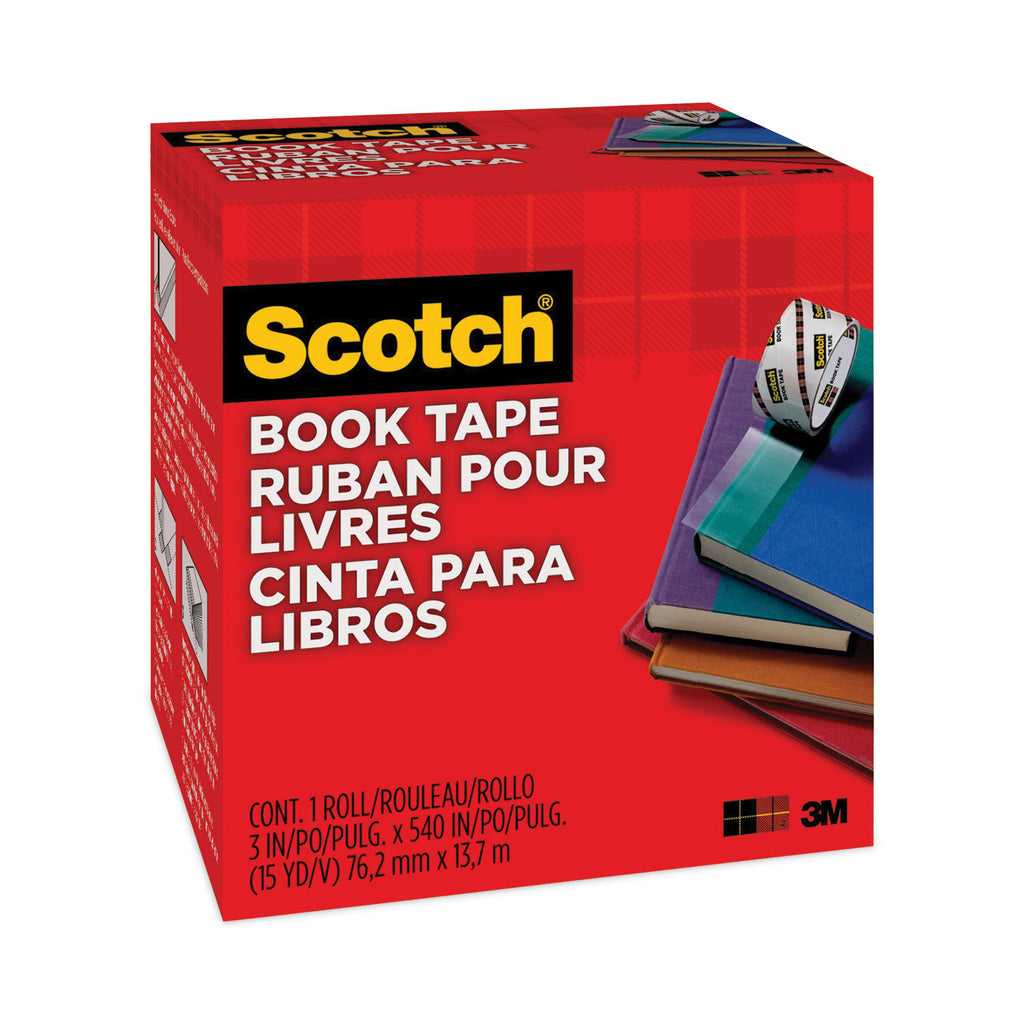 Book Tape, 3" Core, 3" x 15 yds, Clear