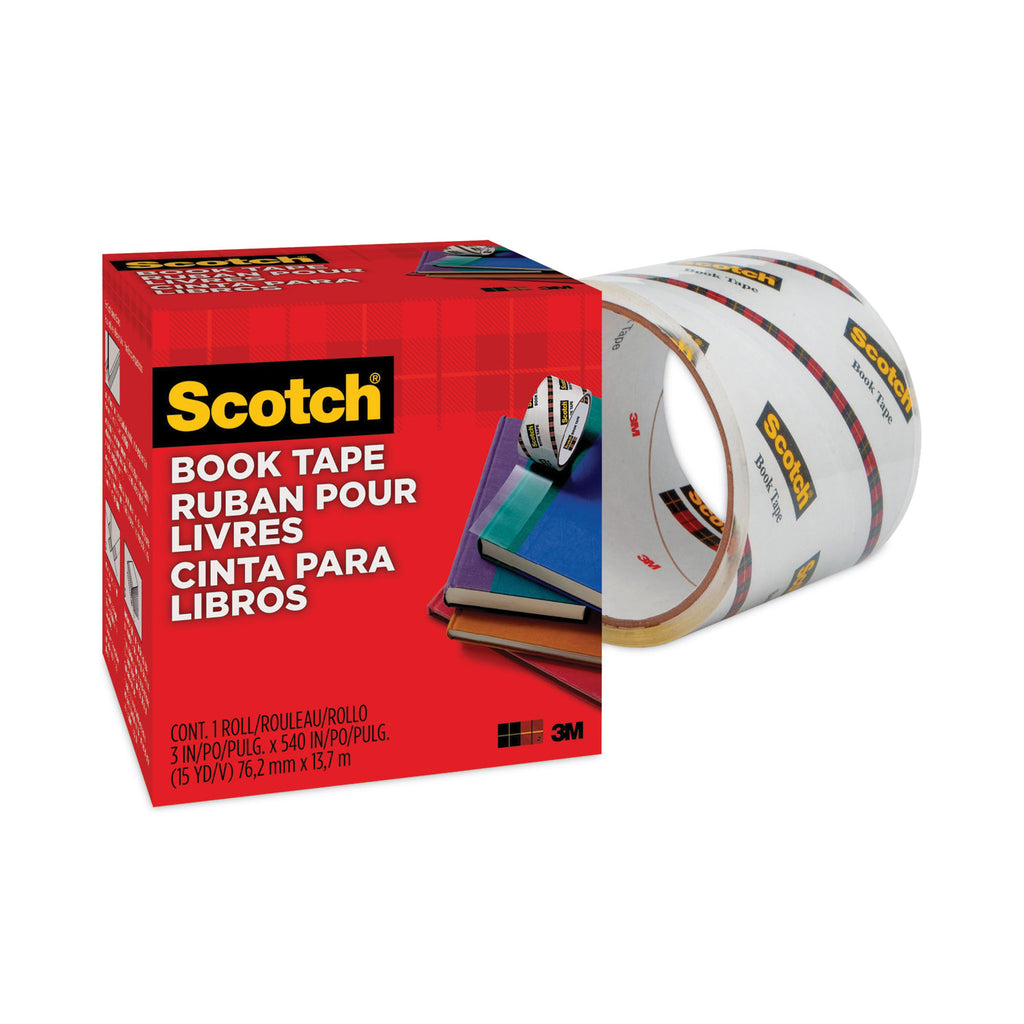 Book Tape, 3" Core, 3" x 15 yds, Clear