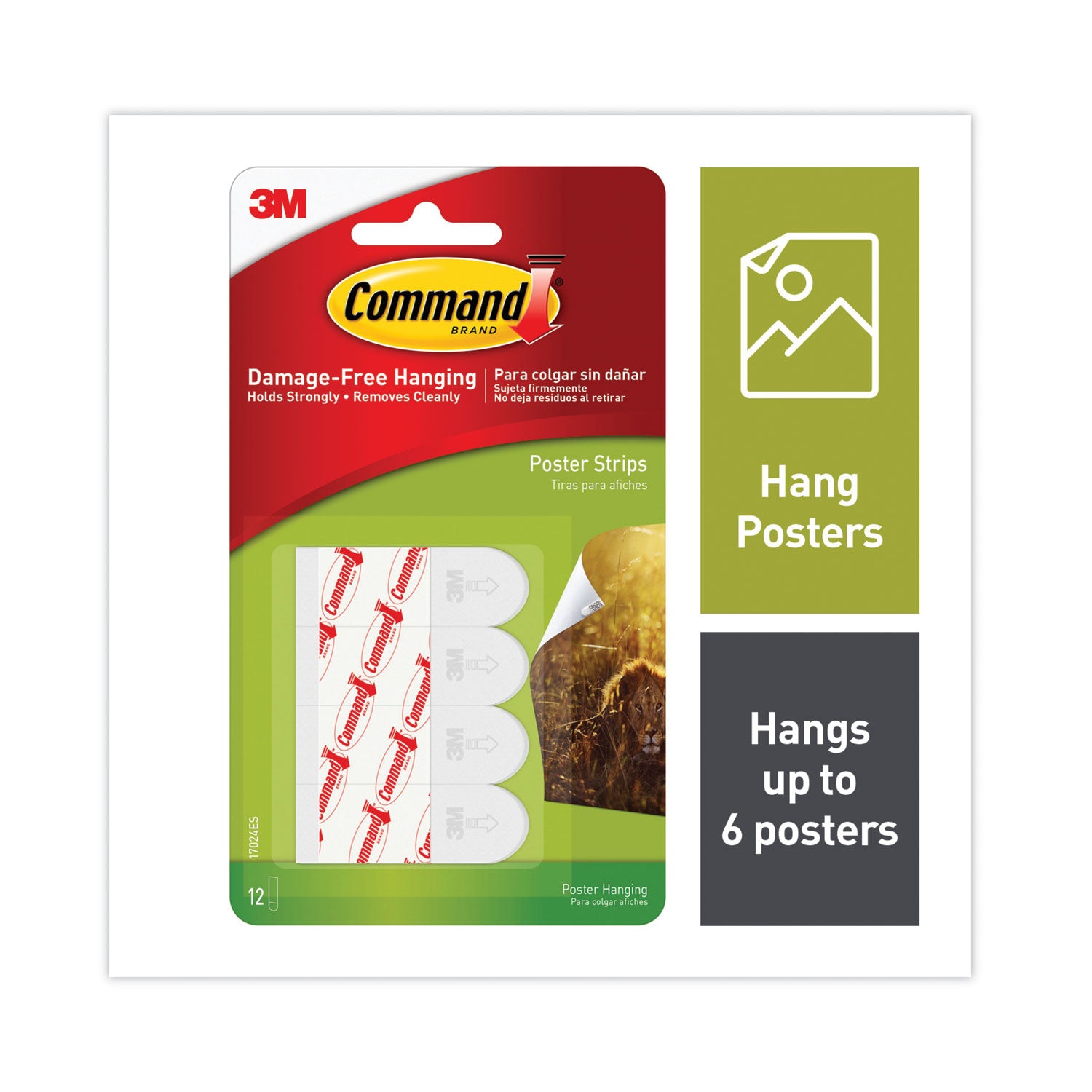 poster-strips-removable-holds-up-to-1-lb-per-pair-063-x-175-white-12-pack_mmm17024es - 2