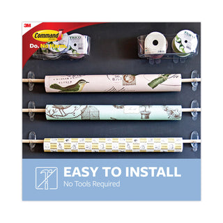 Clear Hooks and Strips, Medium, Plastic, 2 lb Capacity, 50 Hooks with 50 Adhesive Strips/Carton