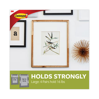 Picture Hanging Strips, Value Pack, Large, Removable, Holds Up to 16 lbs, 0.75 x 3.65, White, 120 Pairs/Pack