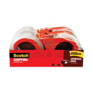 3750 Commercial Grade Packaging Tape with Dispenser, 3" Core, 1.88" x 54.6 yds, Clear, 4/Pack - 