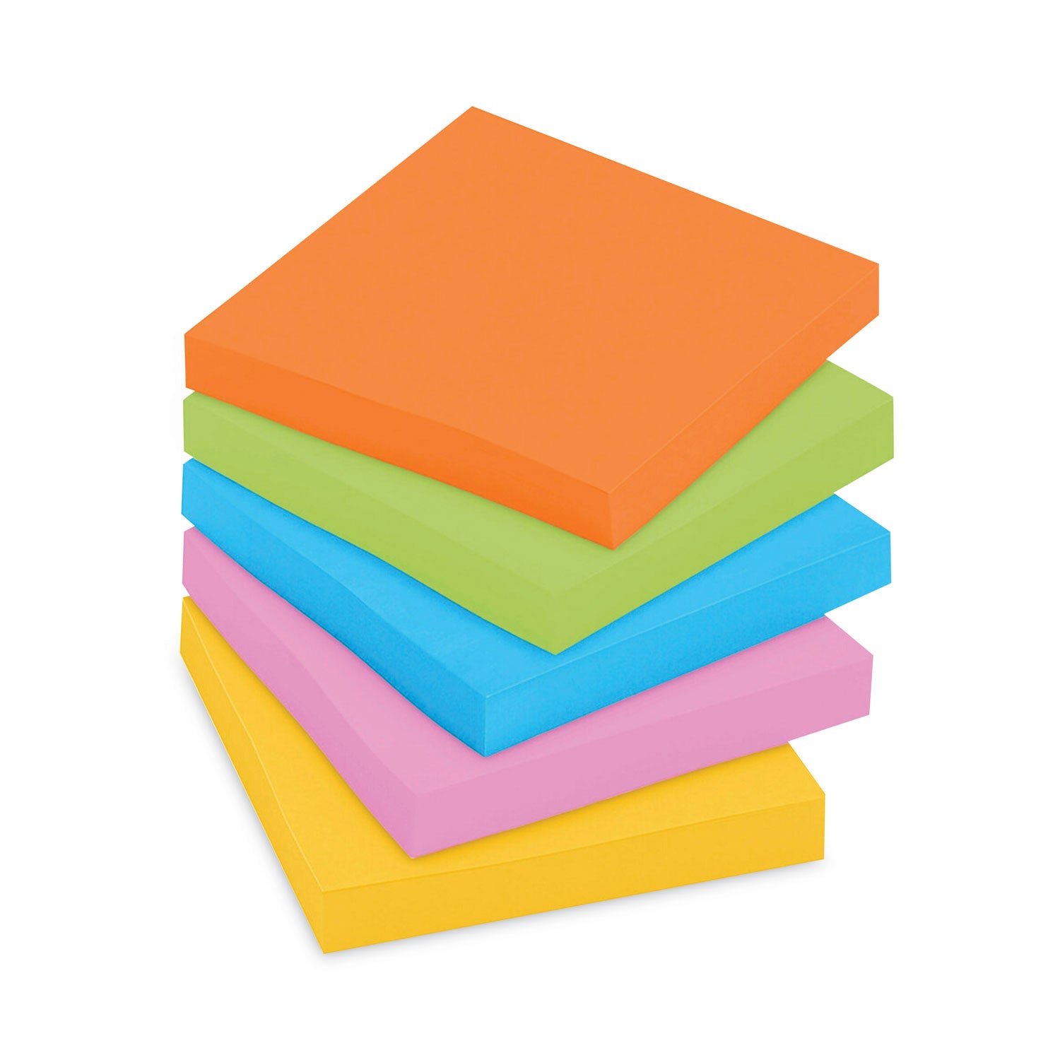 Pads in Energy Boost Collection Colors, 3" x 3", 90 Sheets/Pad, 12 Pads/Pack - 