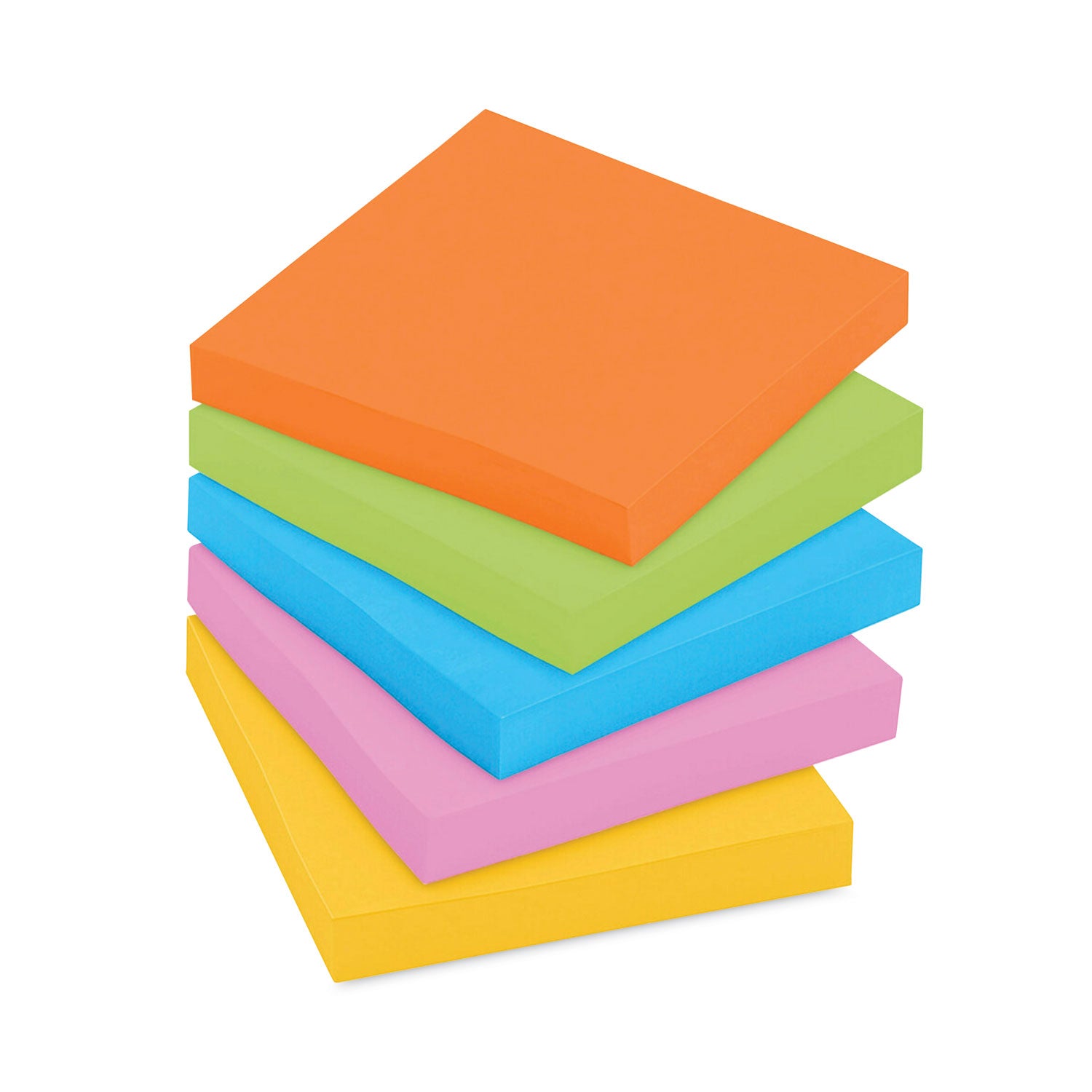 Pads in Energy Boost Collection Colors, 3" x 3", 90 Sheets/Pad, 24 Pads/Pack - 