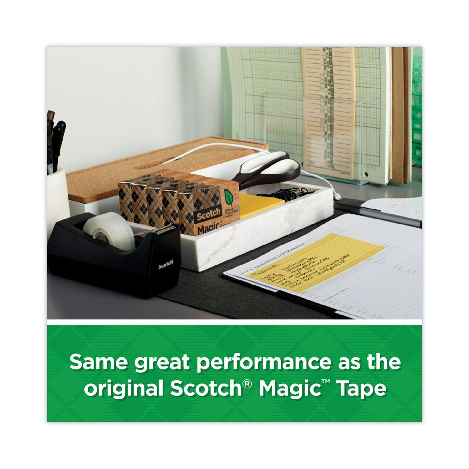 Magic Greener Tape, 1" Core, 0.75" x 75 ft, Clear, 10/Pack