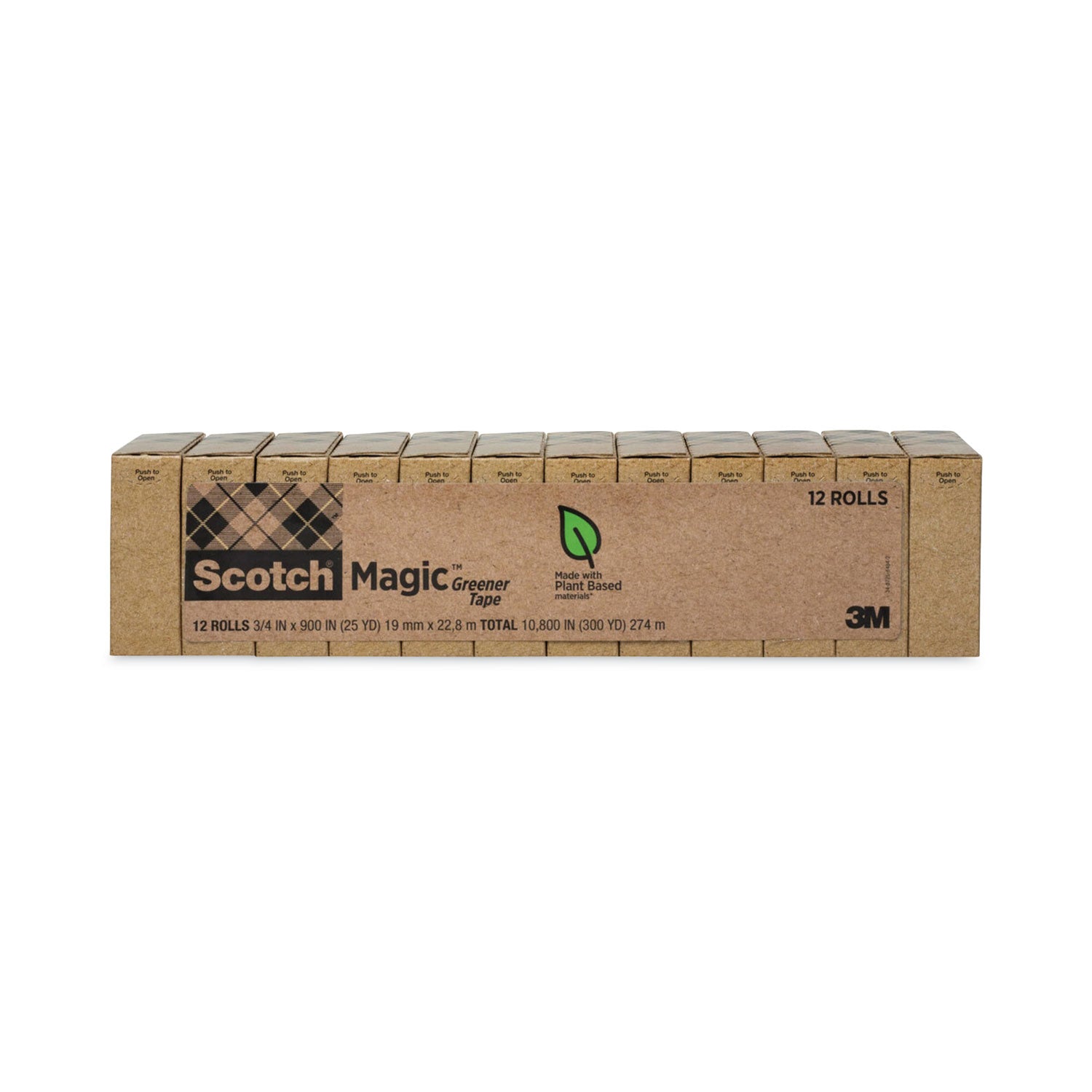 Magic Greener Tape, 1" Core, 0.75" x 75 ft, Clear, 12/Pack - 