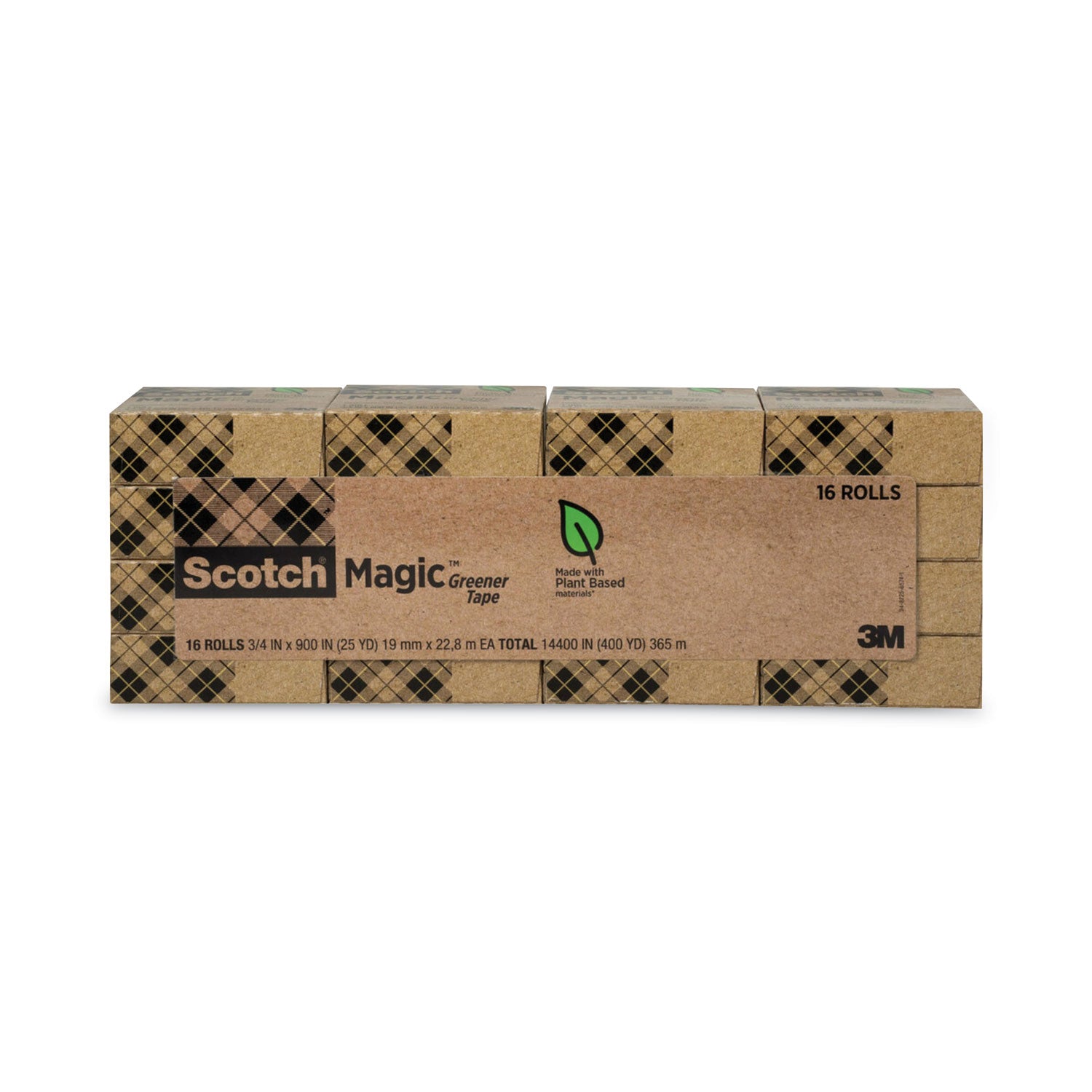 Magic Greener Tape, 1" Core, 0.75" x 75 ft, Clear, 16/Pack - 
