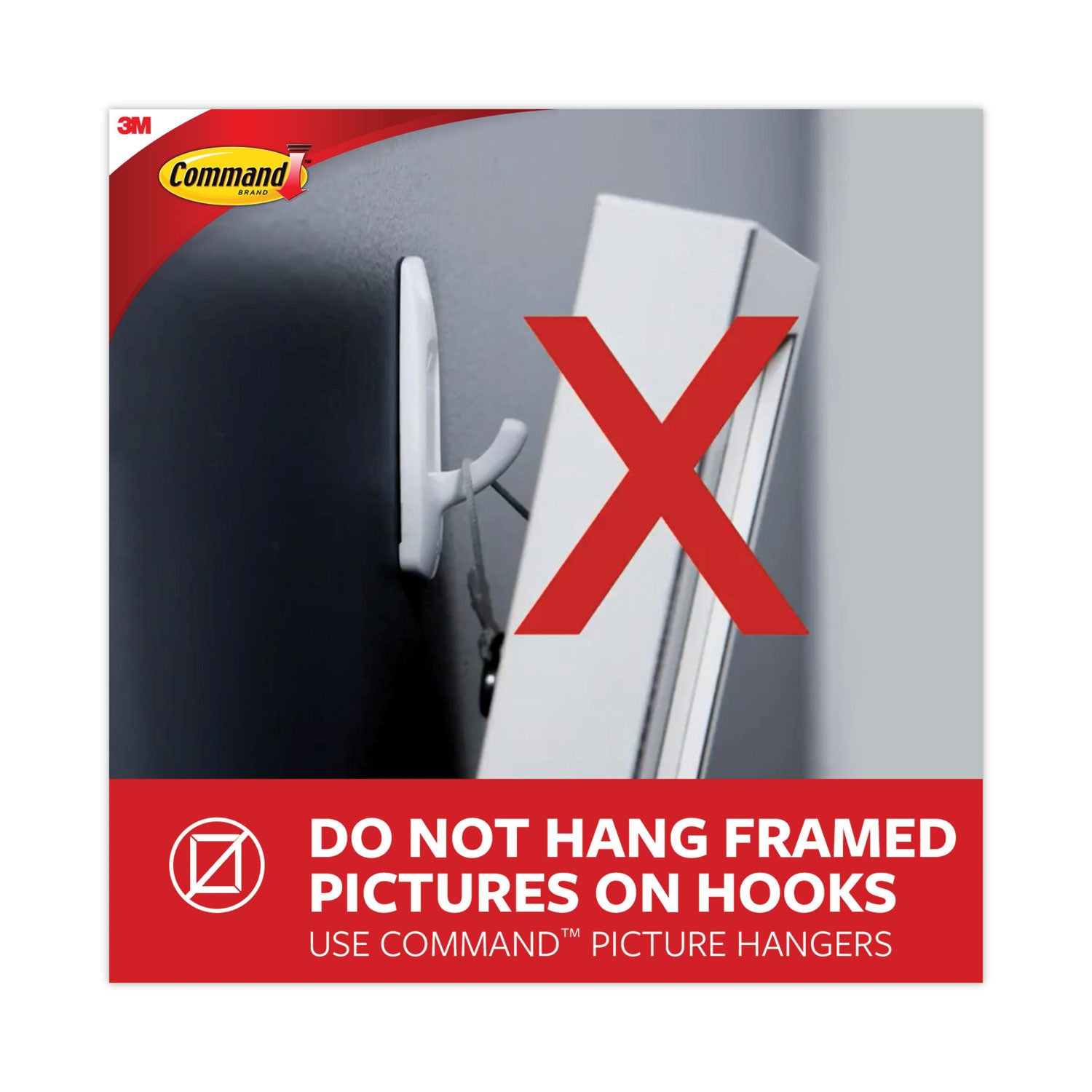 General Purpose Wire Hooks Multi-Pack, Small, Metal, White, 0.5 lb Capacity, 9 Hooks and 12 Strips/Pack