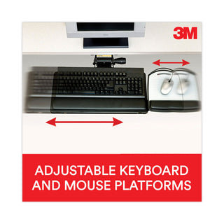 Knob Adjust Keyboard Tray With Highly Adjustable Platform, Black