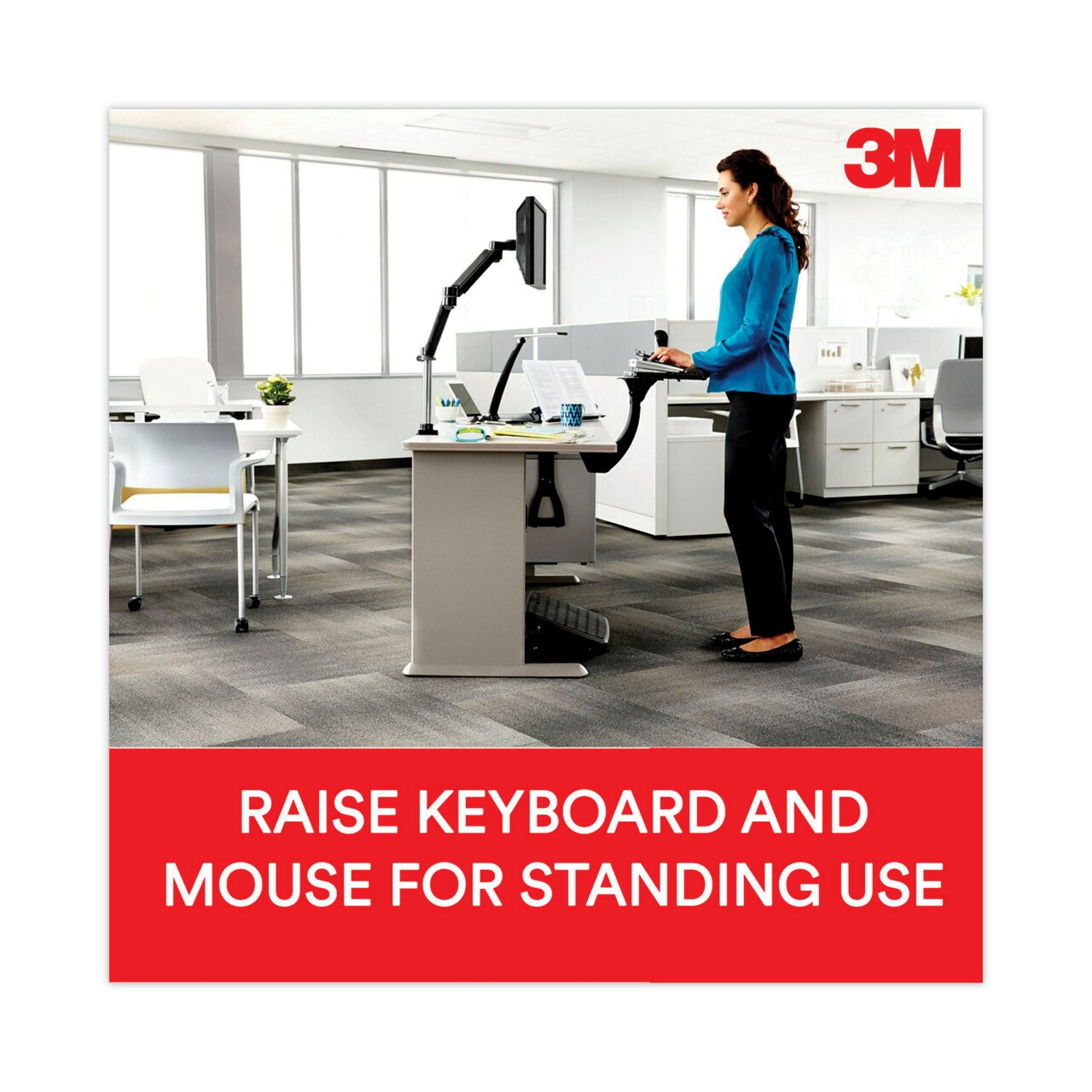 Sit/Stand Easy Adjust Keyboard Tray, Highly Adjustable Platform,, Black