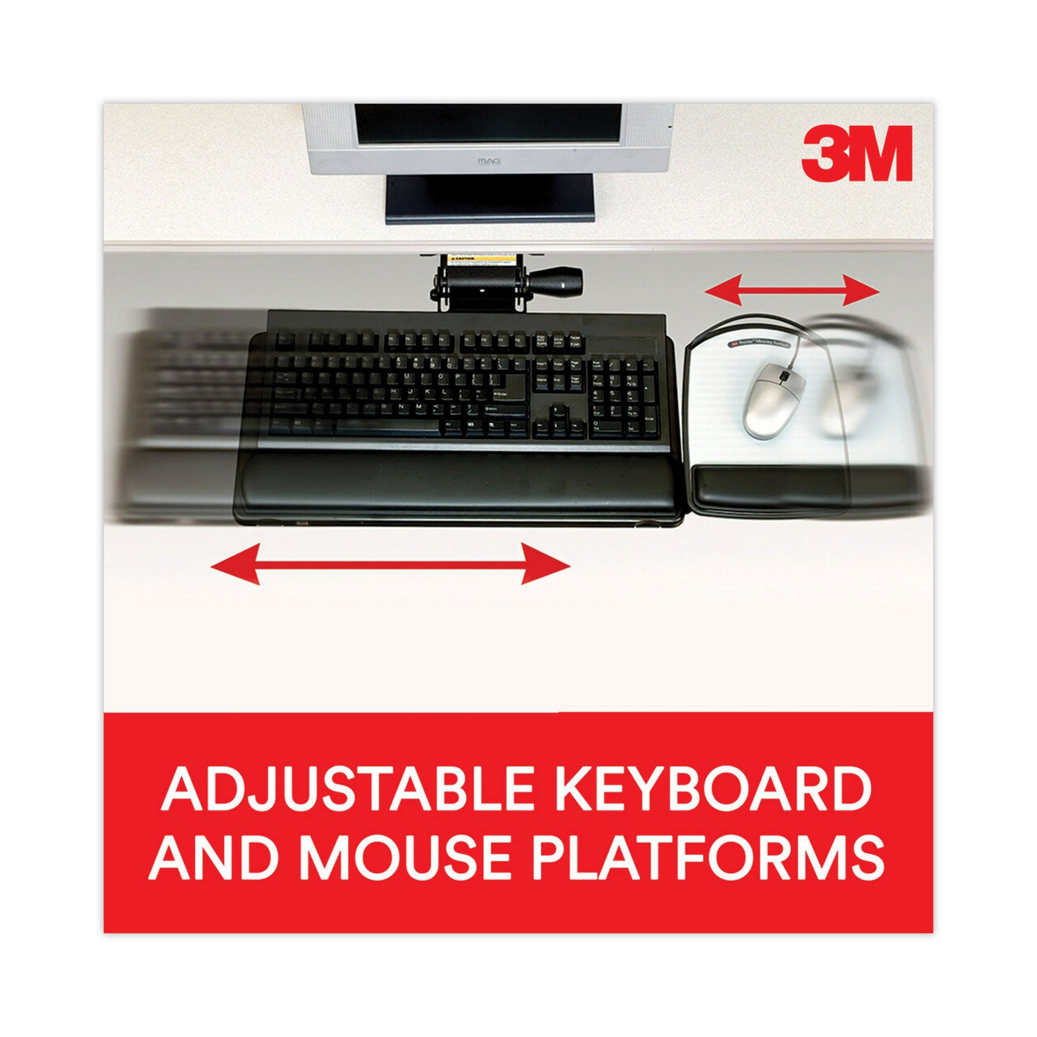 Sit/Stand Easy Adjust Keyboard Tray, Highly Adjustable Platform,, Black