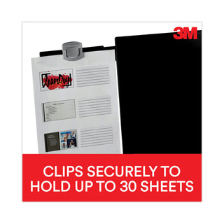 Swing Arm Copyholder, Adhesive Monitor Mount, 30 Sheet Capacity, Plastic, Black/Silver Clip