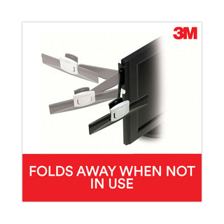 Swing Arm Copyholder, Adhesive Monitor Mount, 30 Sheet Capacity, Plastic, Black/Silver Clip
