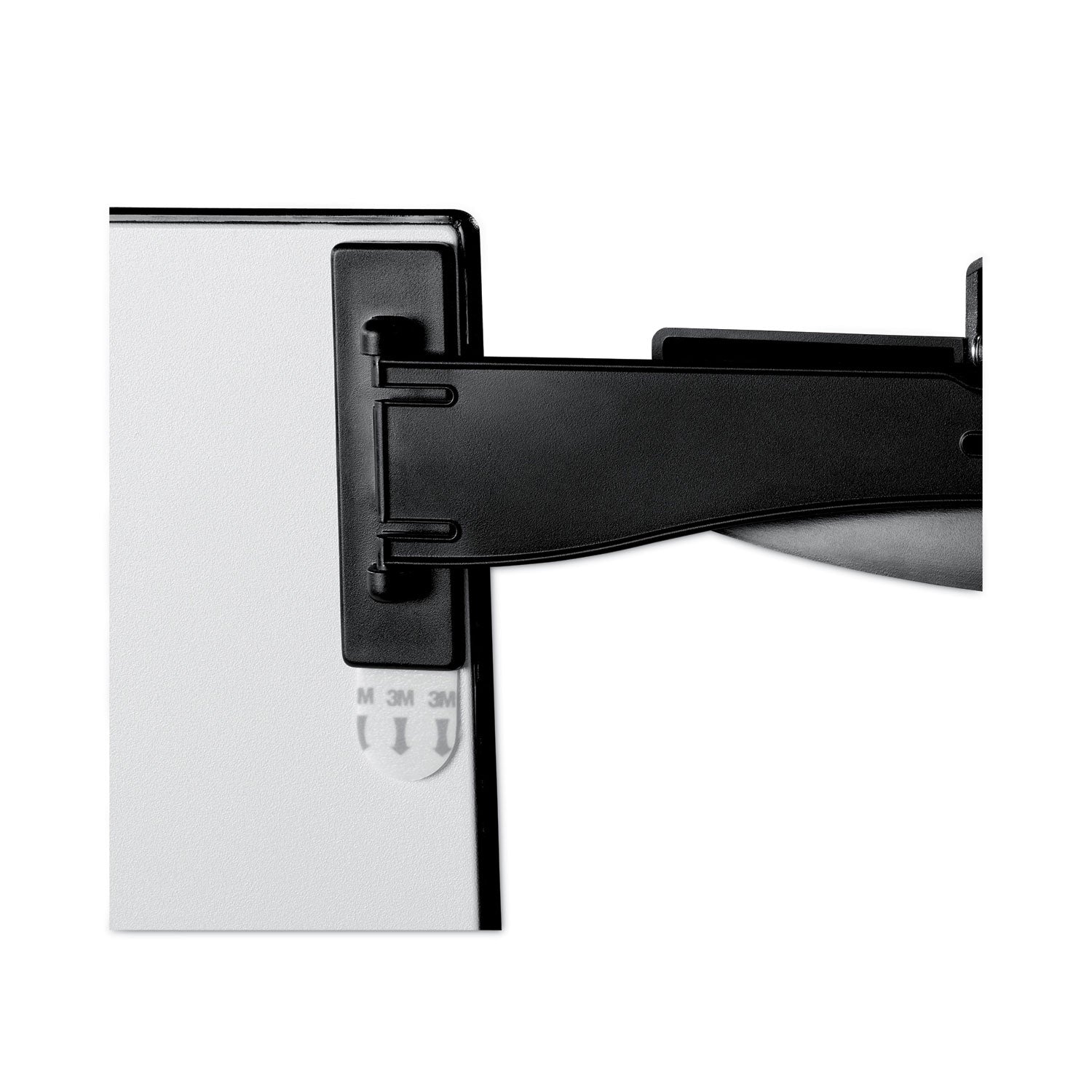 Swing Arm Copyholder, Adhesive Monitor Mount, 30 Sheet Capacity, Plastic, Black/Silver Clip