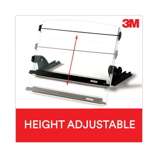 In-Line Adjustable Desktop Copyholder,150 Sheet Capacity, Plastic, Black/Clear