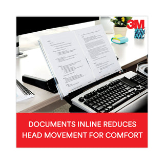 In-Line Freestanding Copyholder, 300 Sheet Capacity, Plastic, Black/Clear