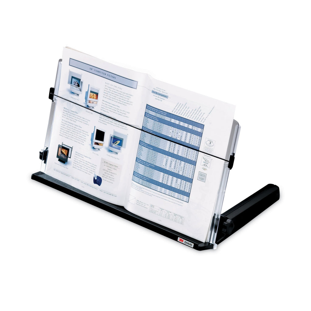 In-Line Freestanding Copyholder, 300 Sheet Capacity, Plastic, Black/Clear