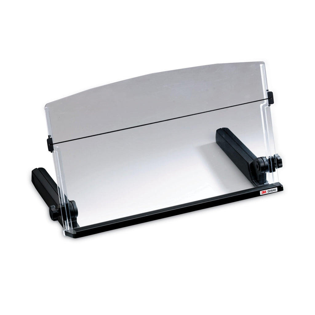 In-Line Freestanding Copyholder, 300 Sheet Capacity, Plastic, Black/Clear - 