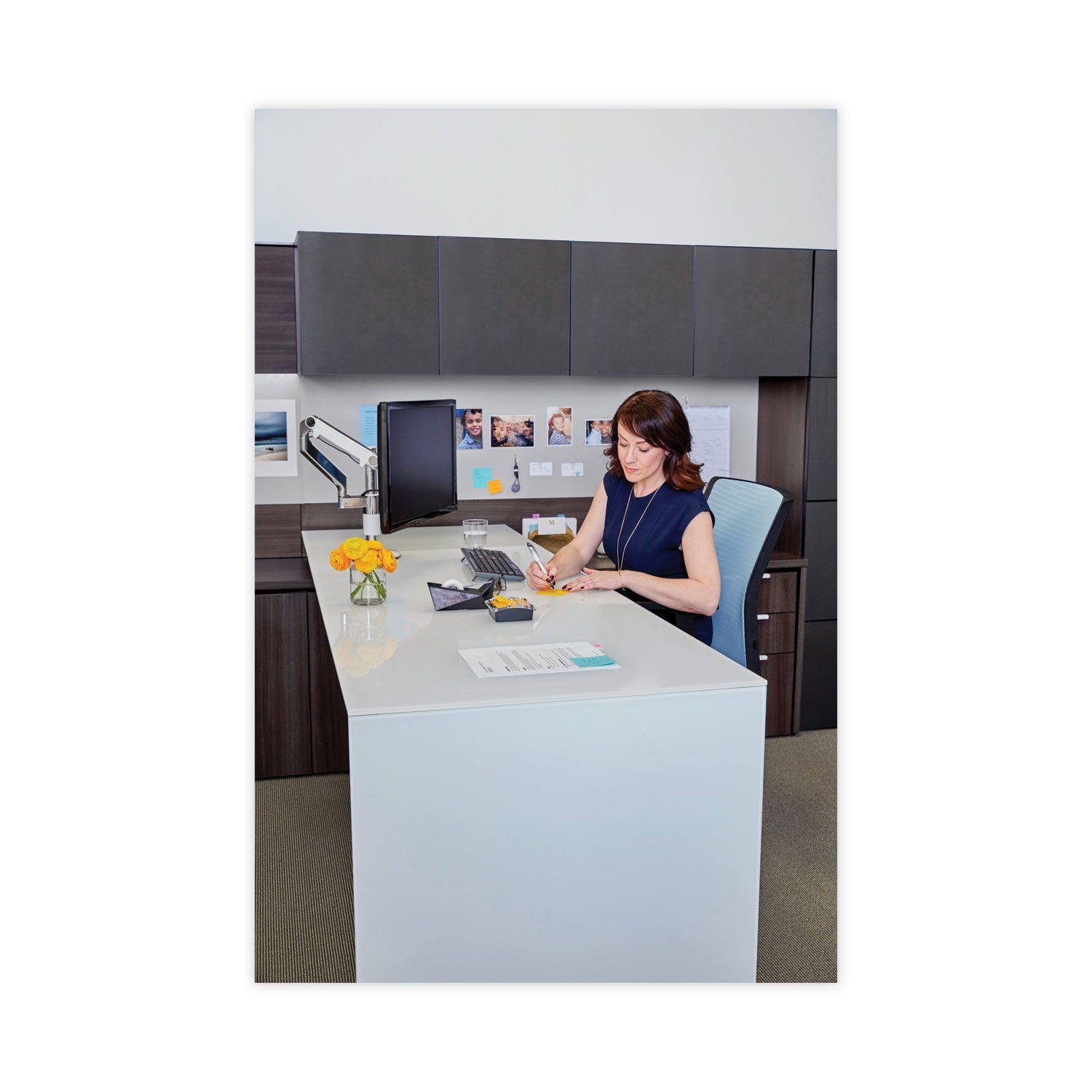 Clear Top Pop-up Note Dispenser, For 3 x 3 Pads, Black, Includes 50-Sheet Pad of Canary Yellow Pop-up Pad - 