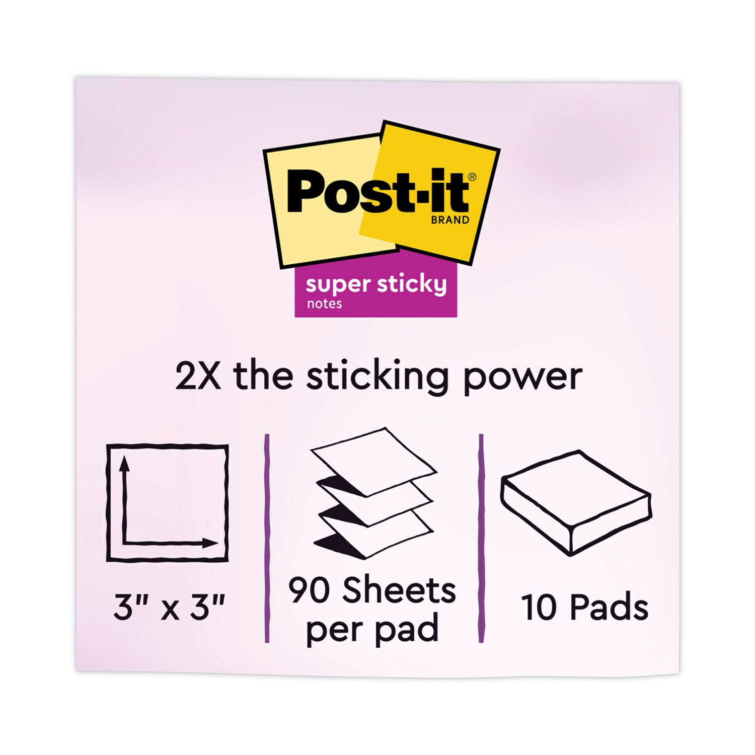 Pop-up 3 x 3 Note Refill, 3" x 3", Supernova Neons Collection Colors, 90 Sheets/Pad, 10 Pads/Pack