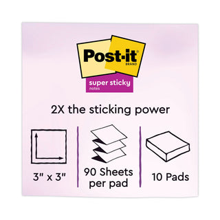 Pop-up 3 x 3 Note Refill, 3" x 3", Supernova Neons Collection Colors, 90 Sheets/Pad, 10 Pads/Pack