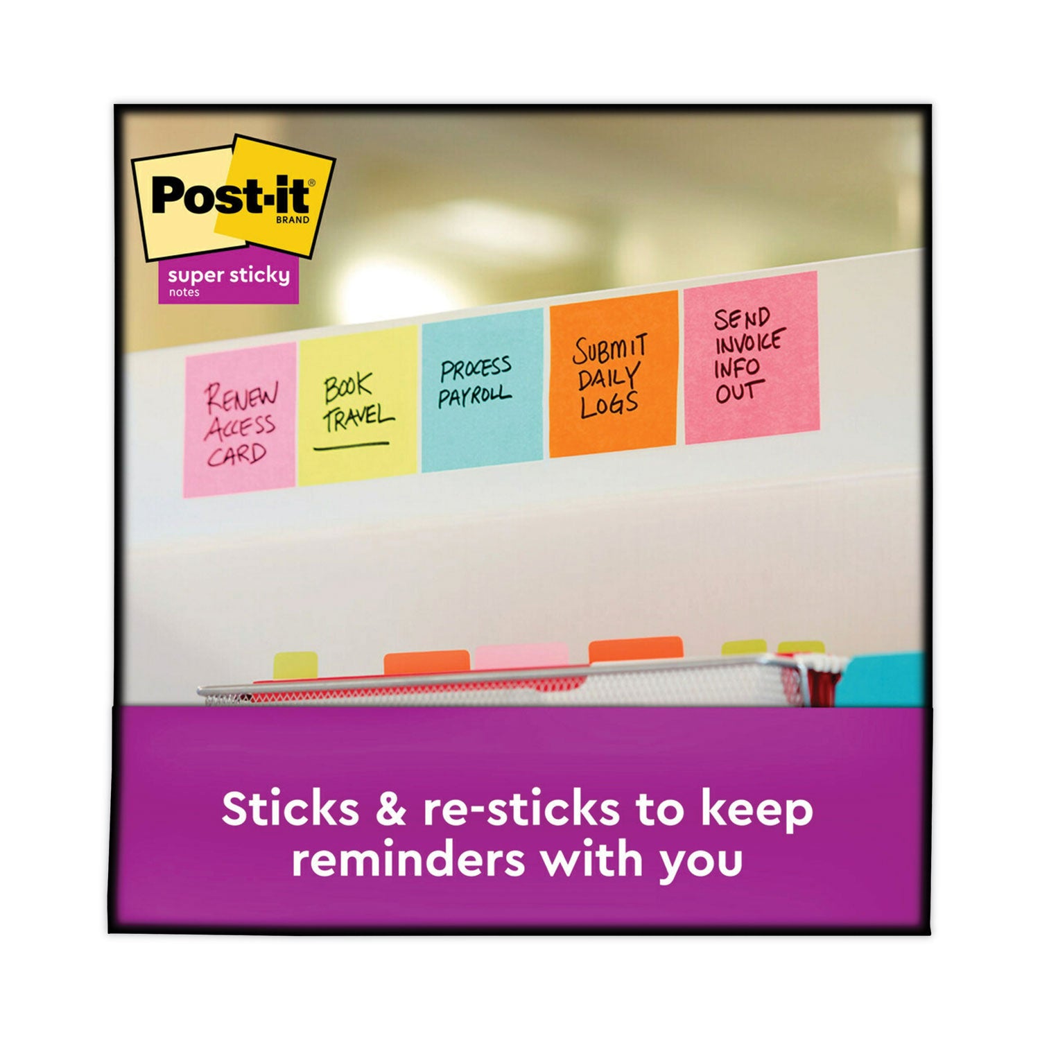Pop-up 3 x 3 Note Refill, 3" x 3", Supernova Neons Collection Colors, 90 Sheets/Pad, 10 Pads/Pack