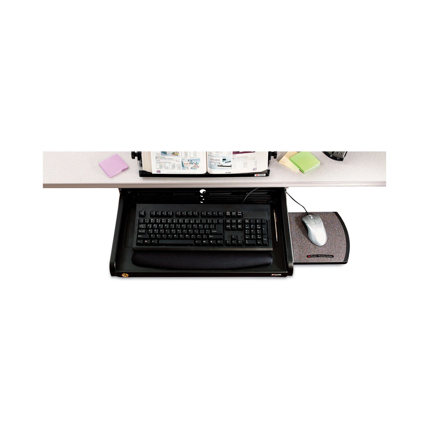 Under Desk Keyboard Drawer, 23w x 14d, Black - 