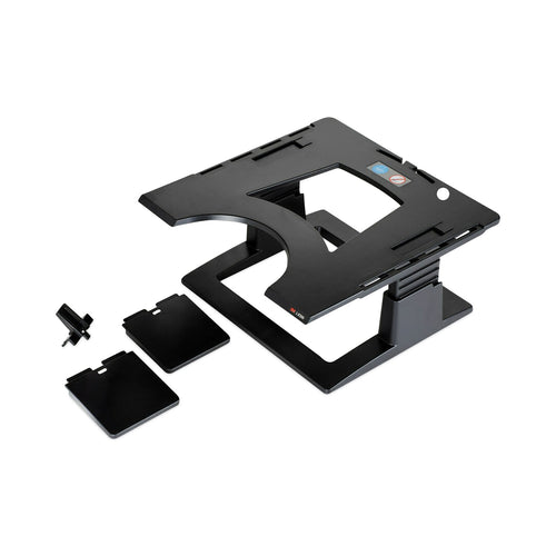 Adjustable Notebook Riser, 13" x 13" x 4" to 6", Black, Supports 20 lbs - 