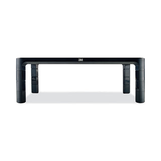 Adjustable Monitor Stand, 16" x 12" x 1.75" to 5.5", Black, Supports 20 lbs