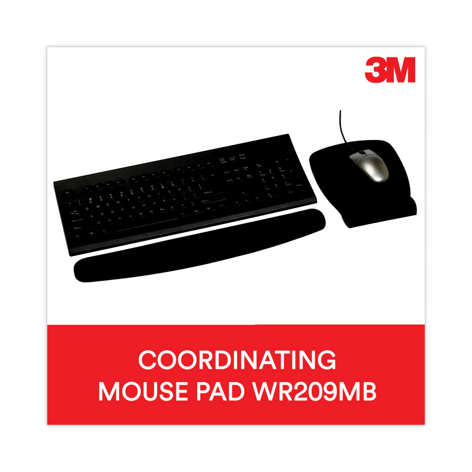 Antimicrobial Foam Mouse Pad with Wrist Rest, 8.62 x 6.75, Black - 