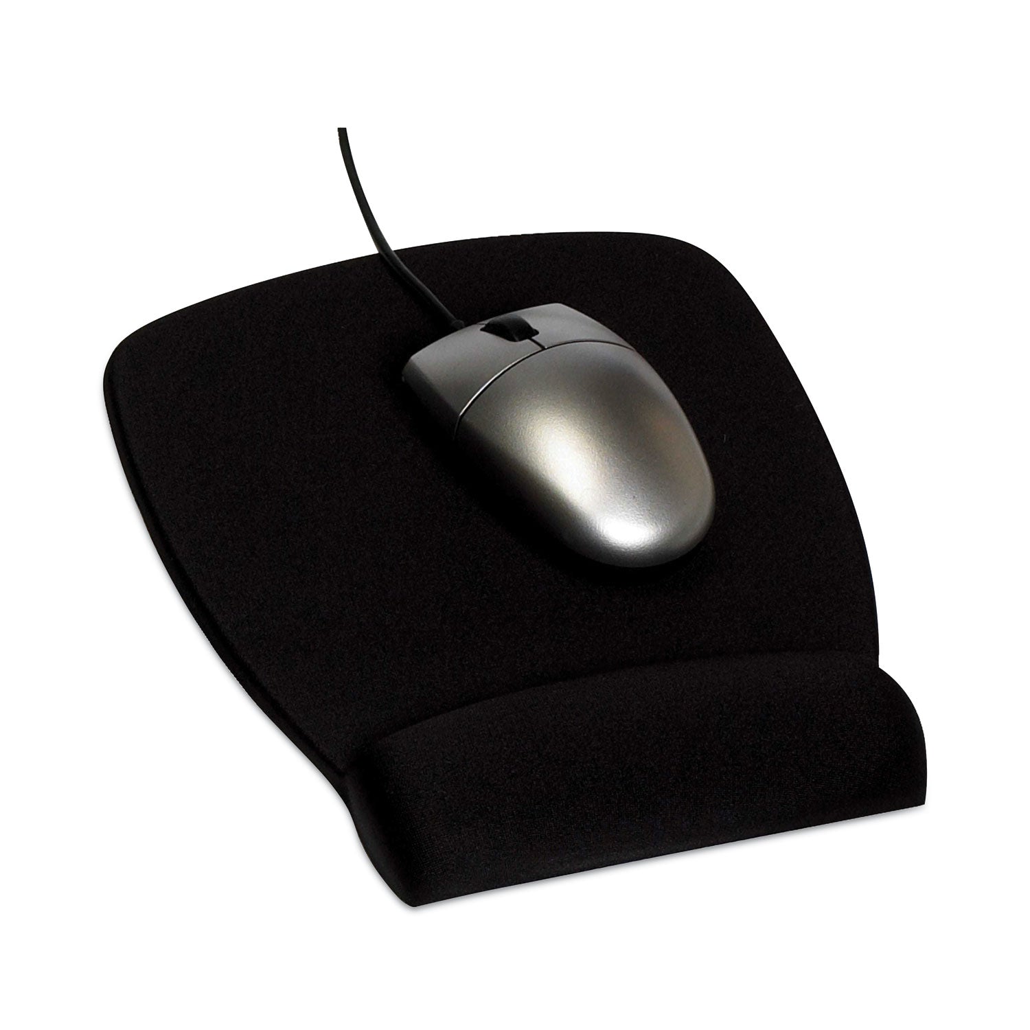 Antimicrobial Foam Mouse Pad with Wrist Rest, 8.62 x 6.75, Black - 