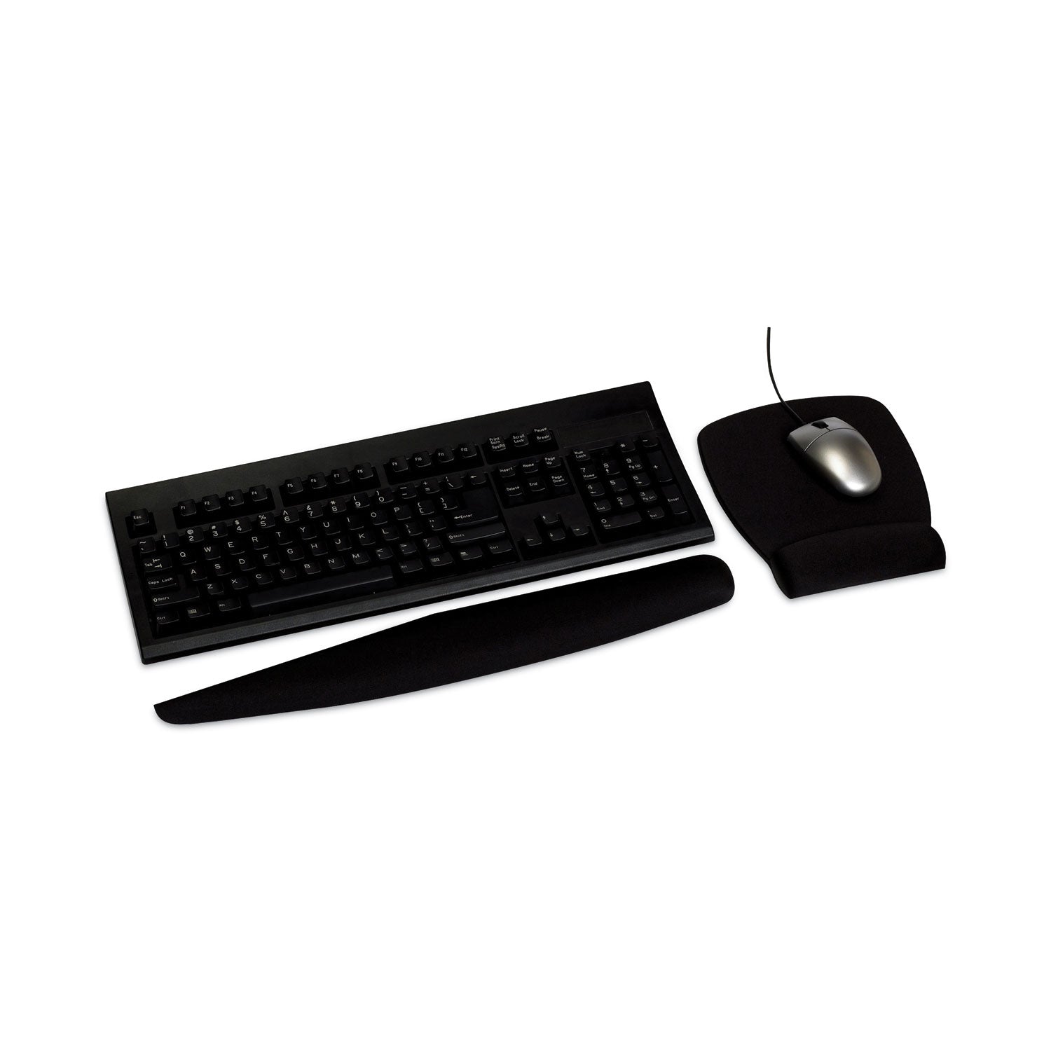 Antimicrobial Foam Mouse Pad with Wrist Rest, 8.62 x 6.75, Black - 