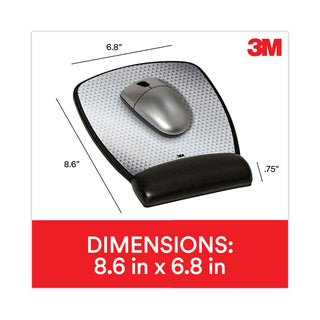 Antimicrobial Gel Compact Mouse Pad with Wrist Rest, 8.6 x 6.75, Black - 