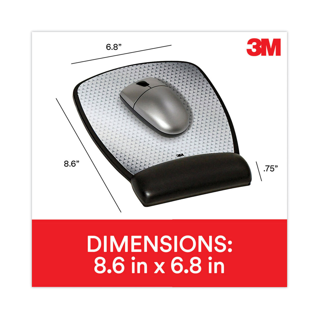 Antimicrobial Gel Compact Mouse Pad with Wrist Rest, 8.6 x 6.75, Black