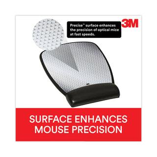 Antimicrobial Gel Compact Mouse Pad with Wrist Rest, 8.6 x 6.75, Black