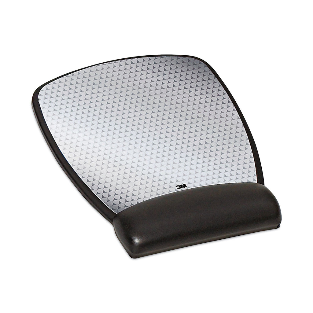 Antimicrobial Gel Compact Mouse Pad with Wrist Rest, 8.6 x 6.75, Black - 