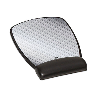 Antimicrobial Gel Compact Mouse Pad with Wrist Rest, 8.6 x 6.75, Black - 