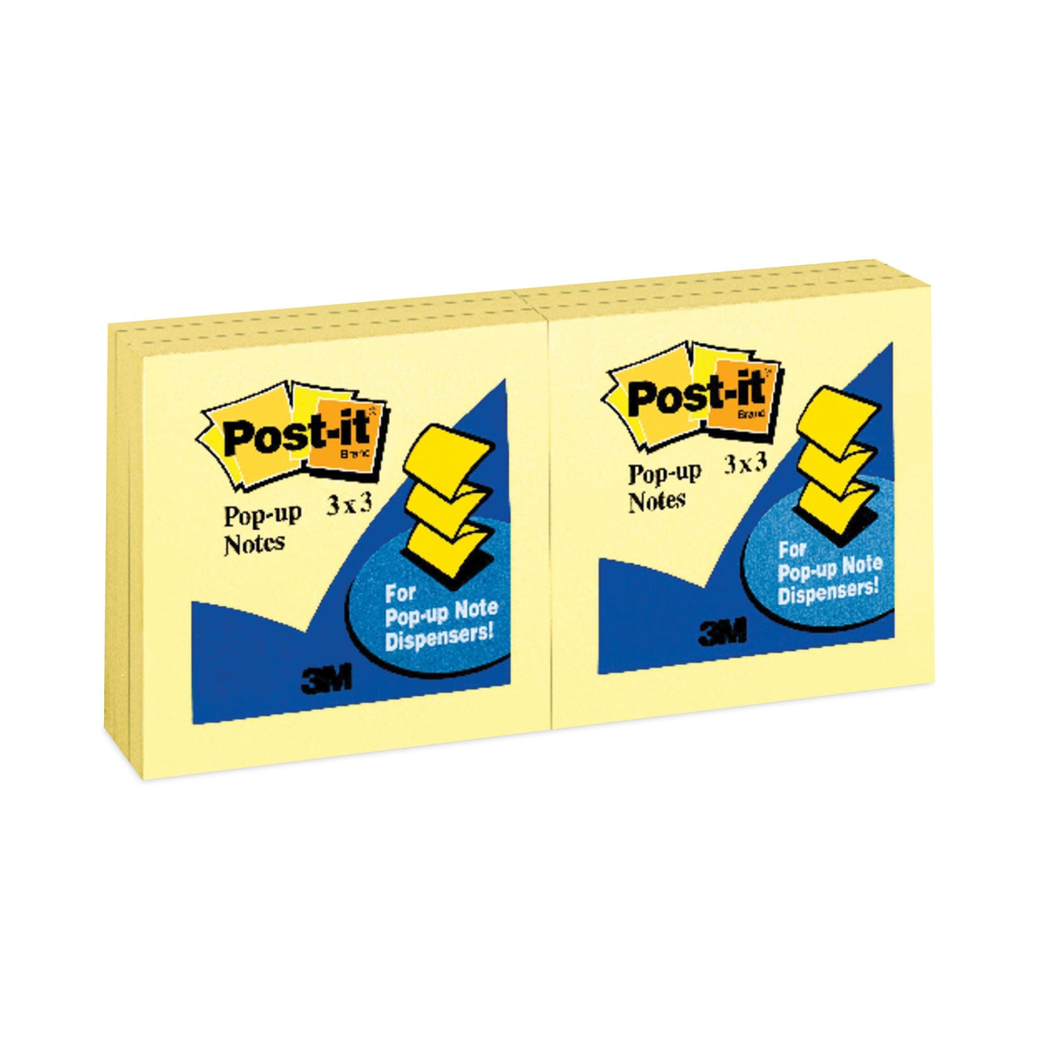 Original Canary Yellow Pop-up Refill, 3" x 3", Canary Yellow, 100 Sheets/Pad, 12 Pads/Pack - 