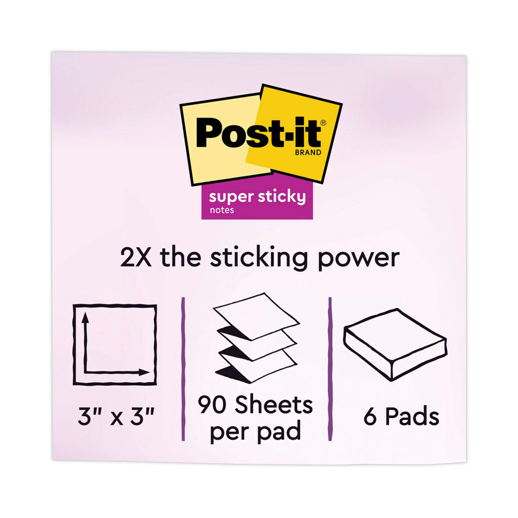 Pop-up 3 x 3 Note Refill, 3" x 3", Supernova Neons Collection Colors, 90 Sheets/Pad, 6 Pads/Pack