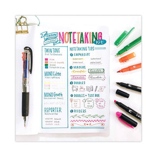 creative-notetaking-kit-07mm-ballpoint-pen-05mm-hb-pencil-4-bullet-chisel-tip-markers3-chisel-fine-tip-highlighters_tom56301 - 4