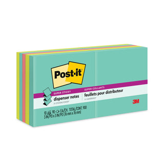 Pop-up 3 x 3 Note Refill, 3" x 3", Supernova Neons Collection Colors, 90 Sheets/Pad, 10 Pads/Pack