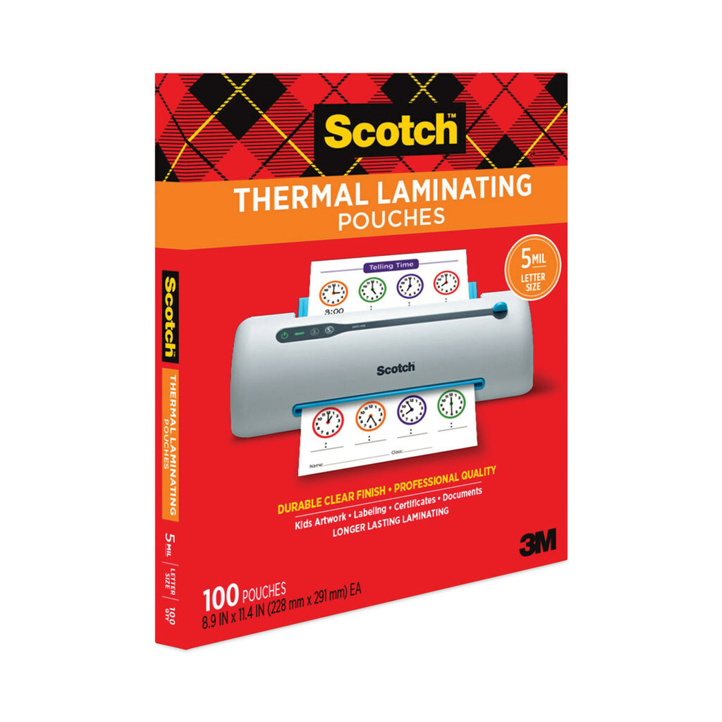 Laminating Pouches, 5 mil, 9" x 11.5", Gloss Clear, 100/Pack - 