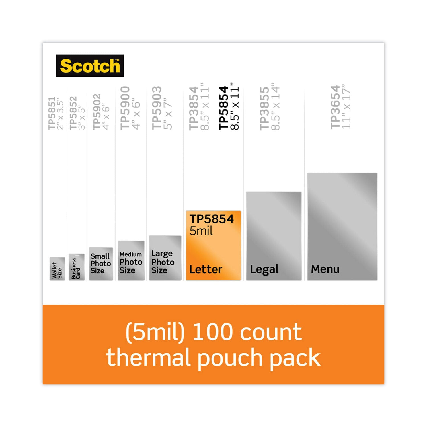 Laminating Pouches, 5 mil, 9" x 11.5", Gloss Clear, 100/Pack - 
