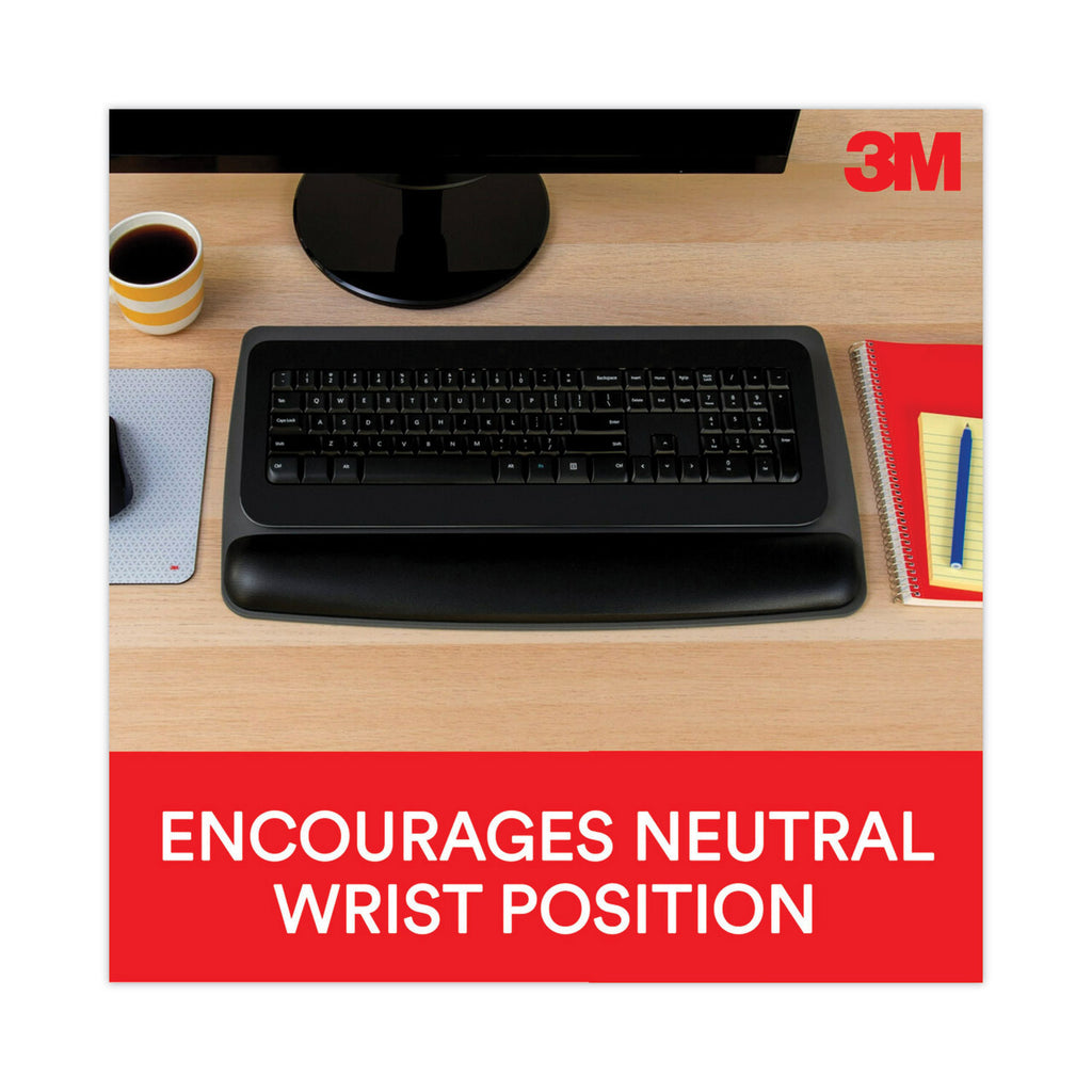 Antimicrobial Gel Keyboard Wrist Rest Platform, 19.6 x 10.6, Black/Gray/Silver - 