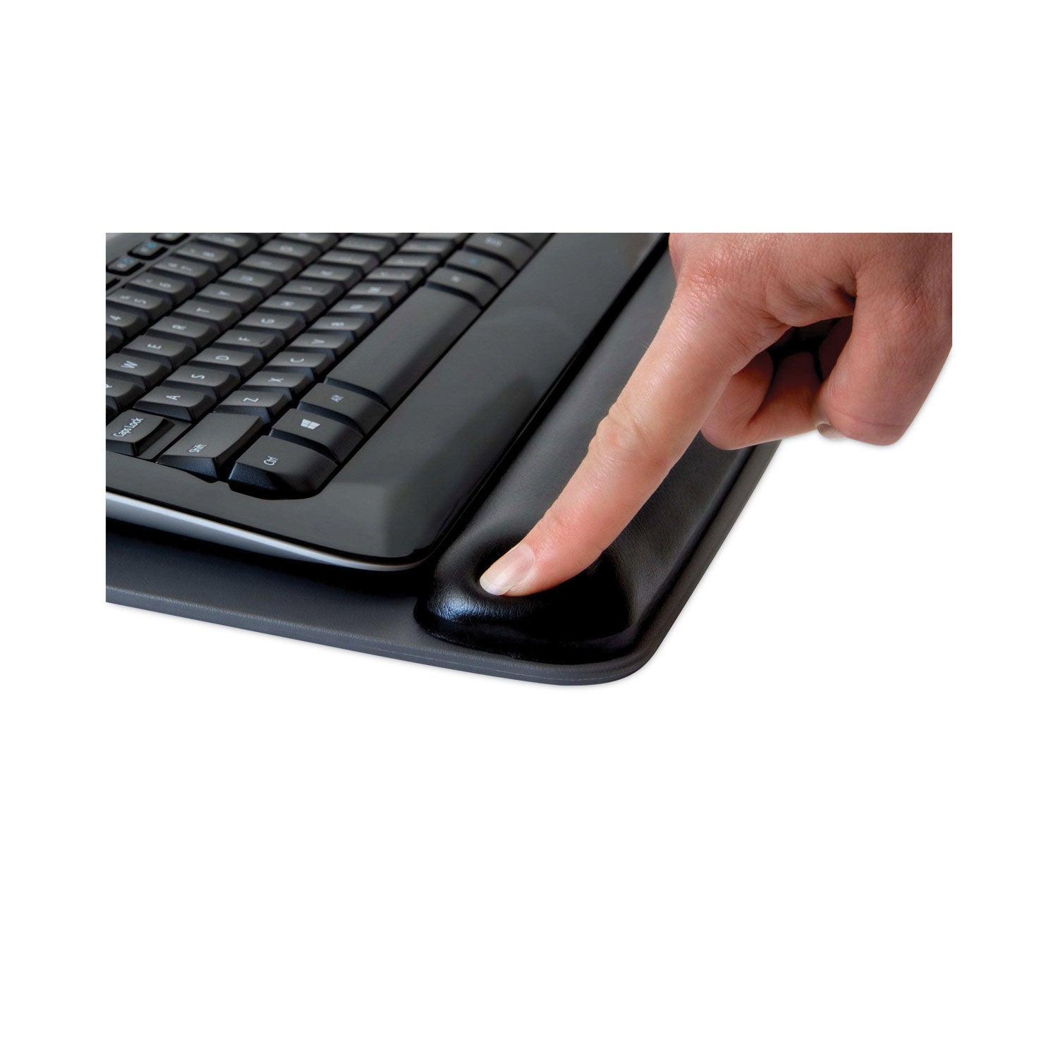 Antimicrobial Gel Keyboard Wrist Rest Platform, 19.6 x 10.6, Black/Gray/Silver - 