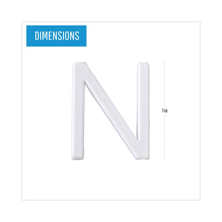 White Plastic Set of Letters, Numbers and Symbols, Uppercase, 1"h