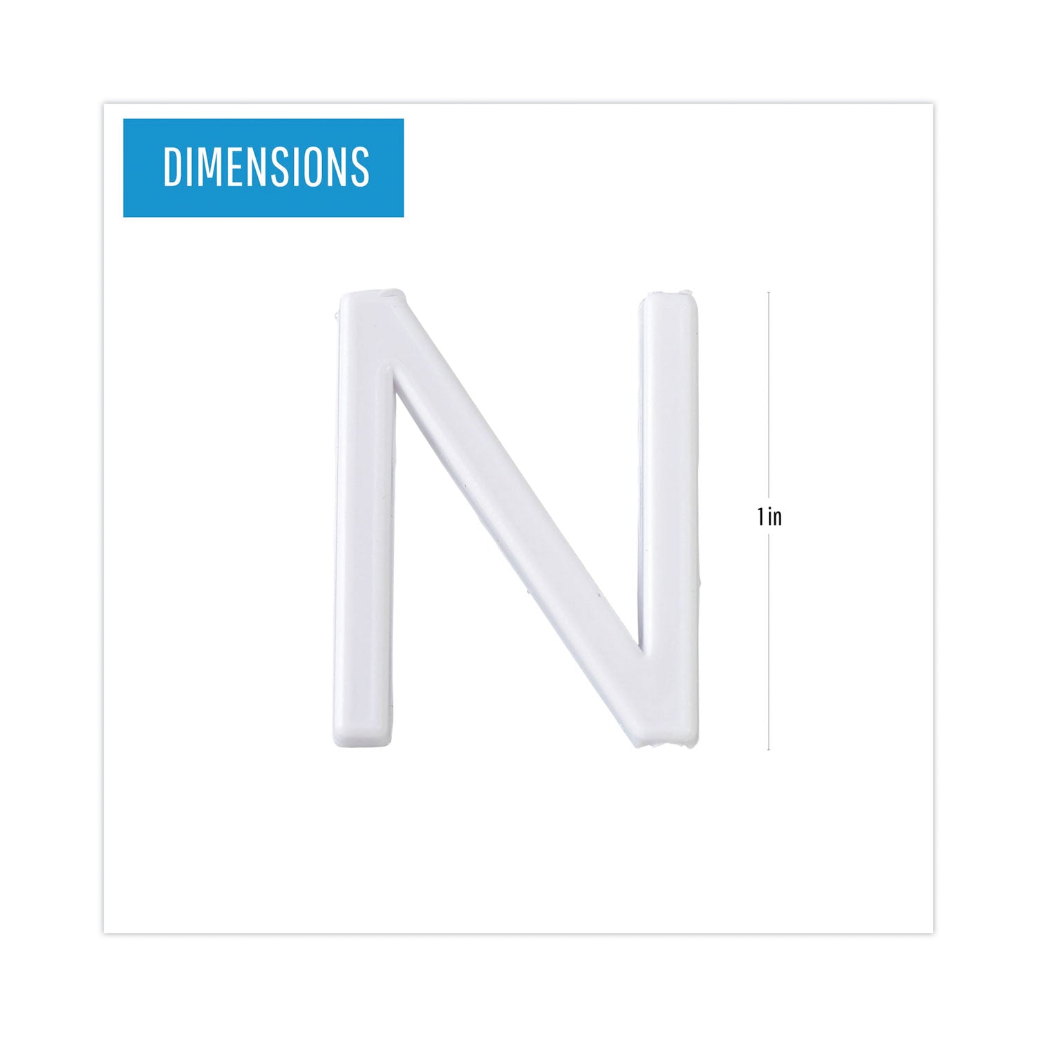 White Plastic Set of Letters, Numbers and Symbols, Uppercase, 1"h - 