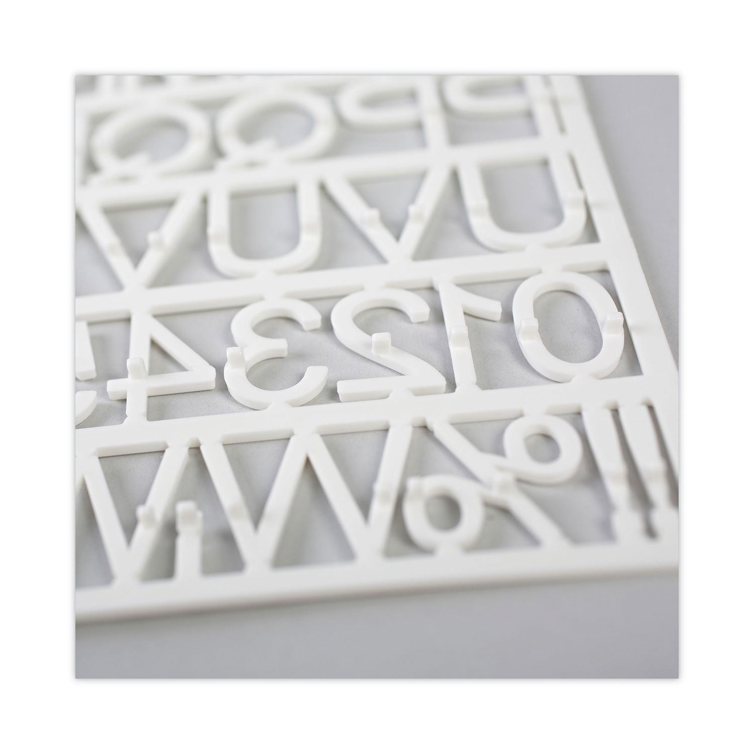 White Plastic Set of Letters, Numbers and Symbols, Uppercase, 1"h - 