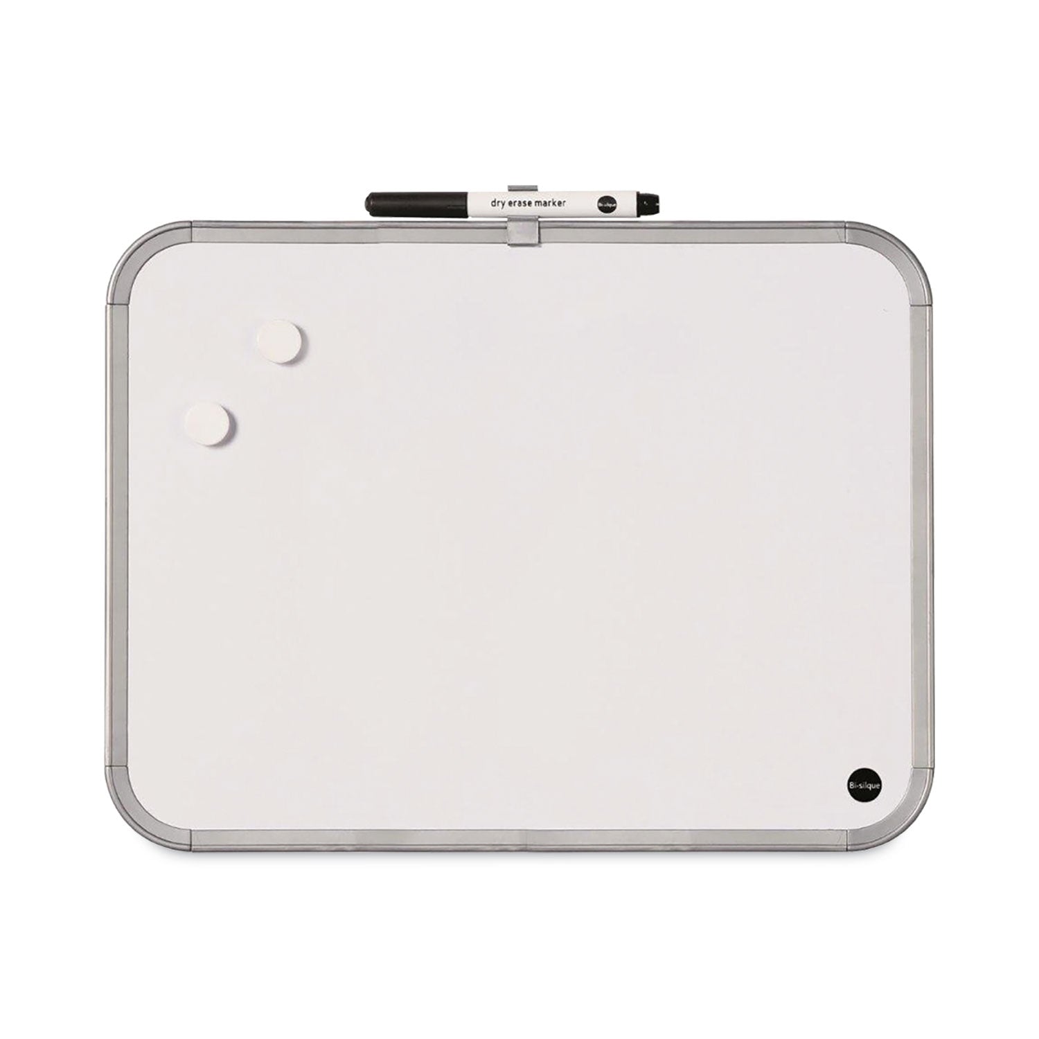 Magnetic Dry Erase Board, 11 x 14, White Surface, White Plastic Frame - 