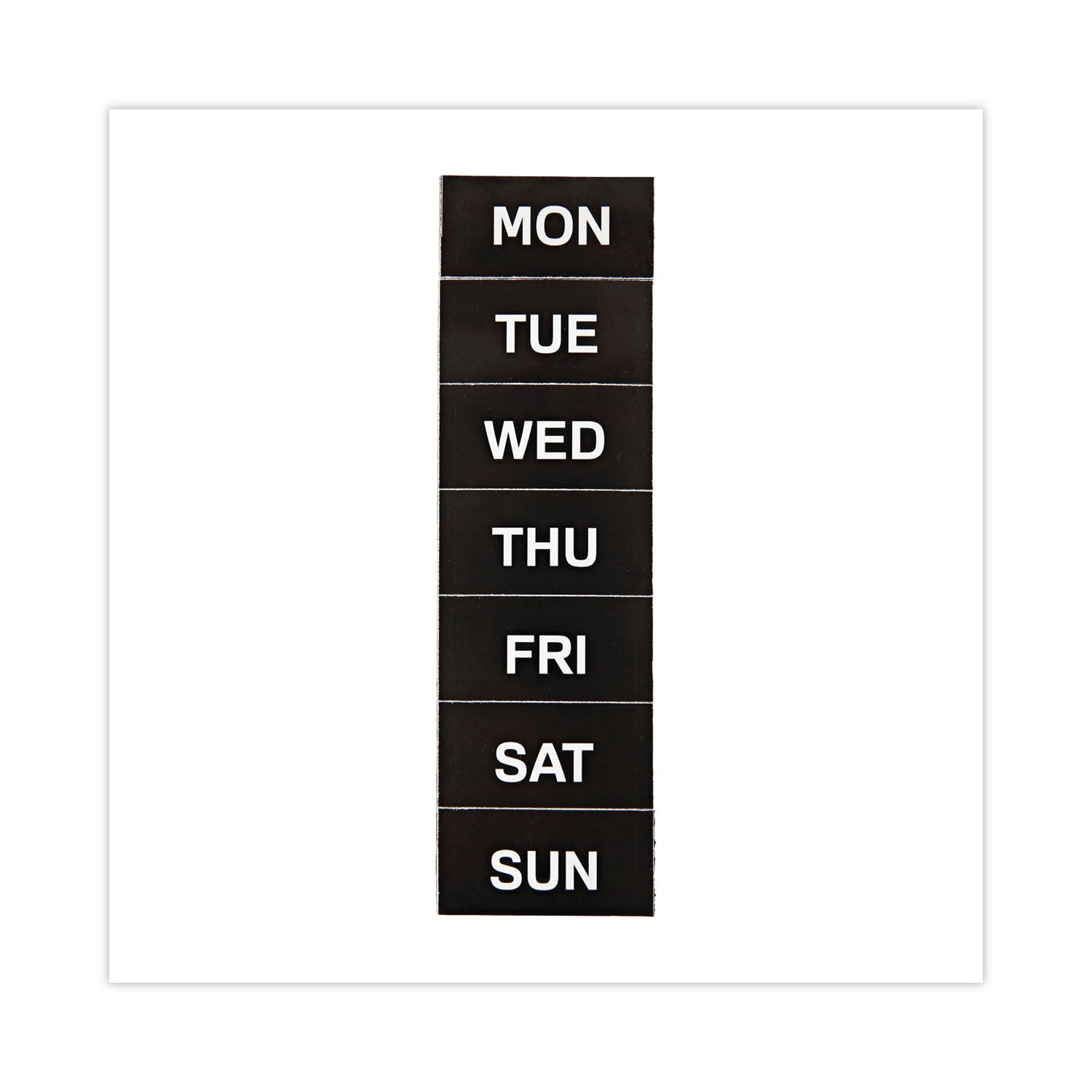 Interchangeable Magnetic Board Accessories, Days of Week, Black/White, 2" x 1", 7 Pieces - 